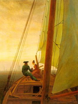 Caspar David Friedrich : On board a Sailing Ship